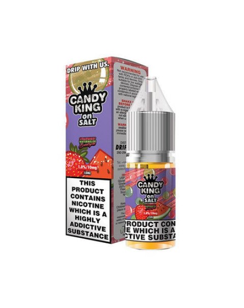 Candy King on Salt Strawberry Watermelon Bubblegum 10ml Nic Salt E-Liquid