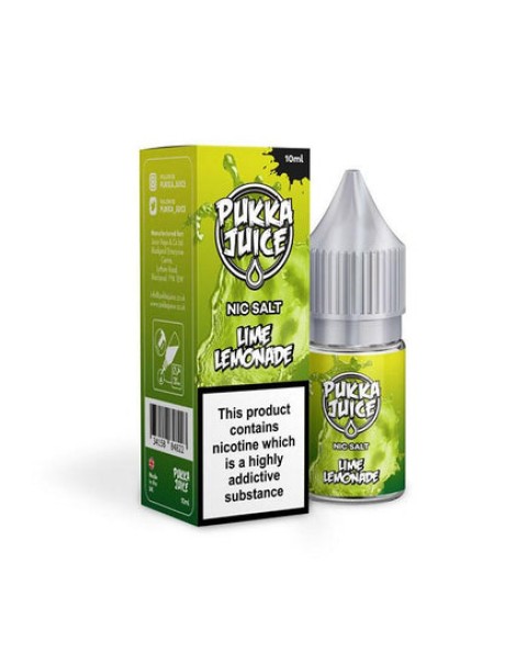 Pukka Juice Lime Lemonade 10ml Nicotine Salt E-Liquid