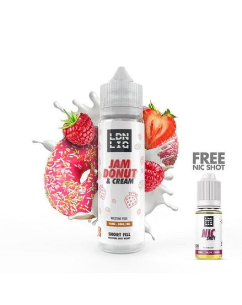 LDN LIQ Jam Donut & Cream 50ml Short Fill E-Liquid