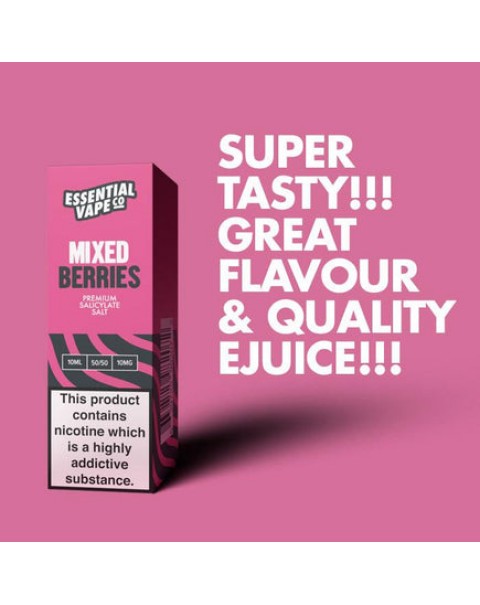 Essential Vape Co Mixed Berries - 10ml Nicotine Salt E-Liquid